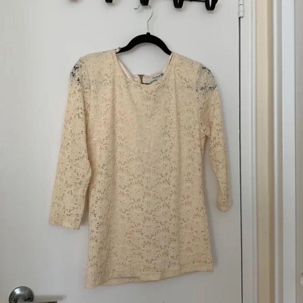 Forever 21 Beige Lace Top
